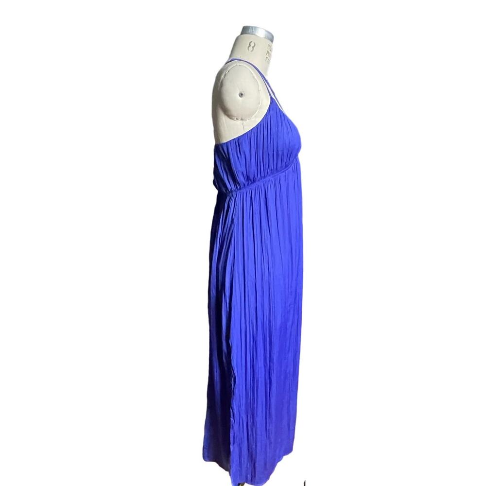 Anthropologie Strappy Halter Side-Slit Maxi Dress in Royal Blue Size Large - Picture 6 of 10